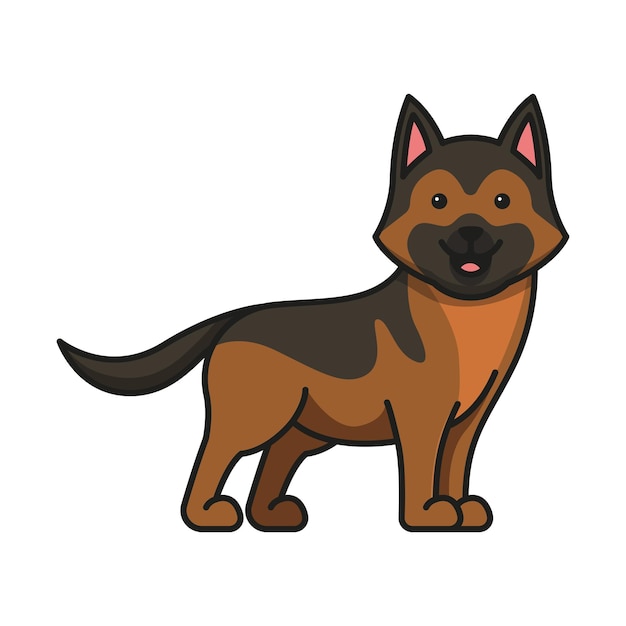 Vector cute german shepherd vector illustration