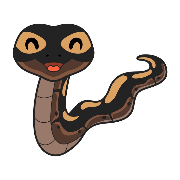वेक्टर cute ghi mojave ball python cartoon