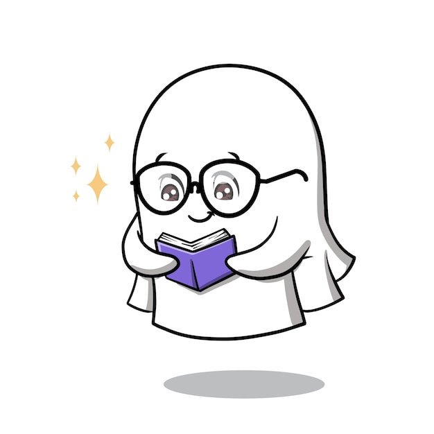 Cute ghost cartoon character