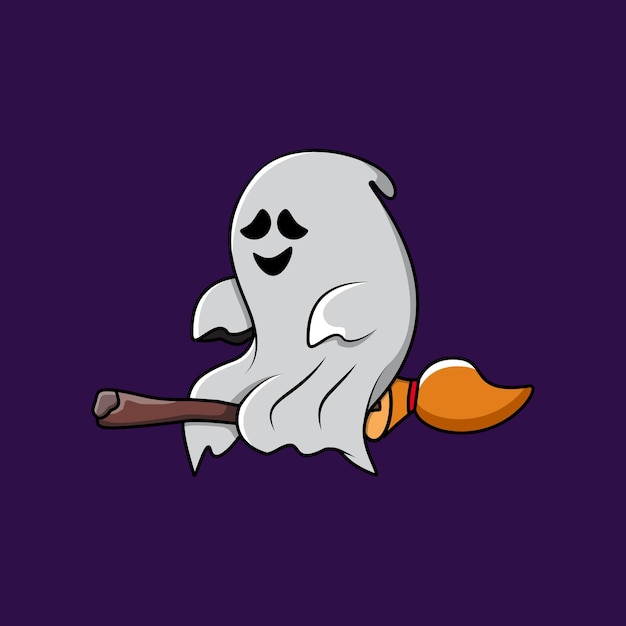 Vector cute ghost character design