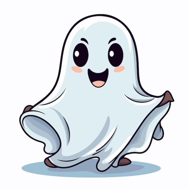 Premium Vector | Cute ghost flat vector illustration cute ghost hand ...
