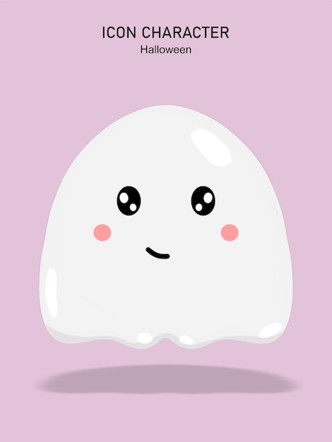 Cute ghost icon character for halloween