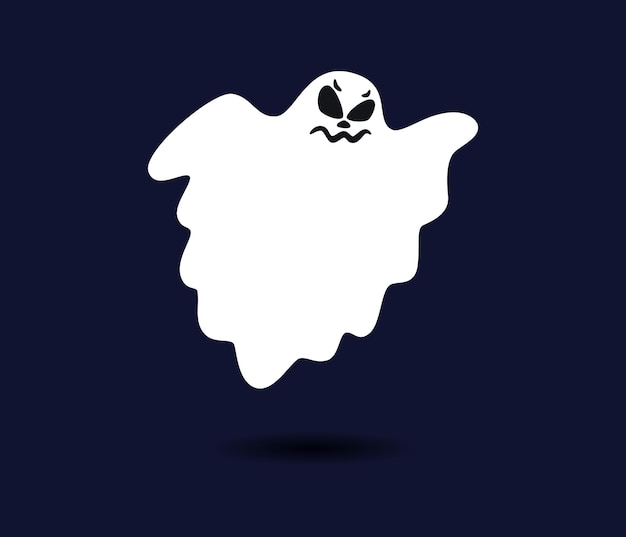 Icona di fantasma carino isolato su sfondo scuro simbolo di halloween logo spettrale illustrazione vettoriale eps