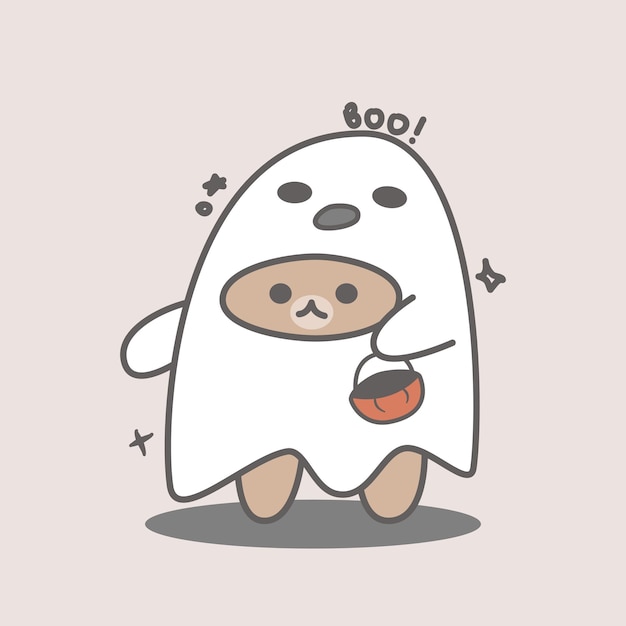 Vector cute ghost illustration