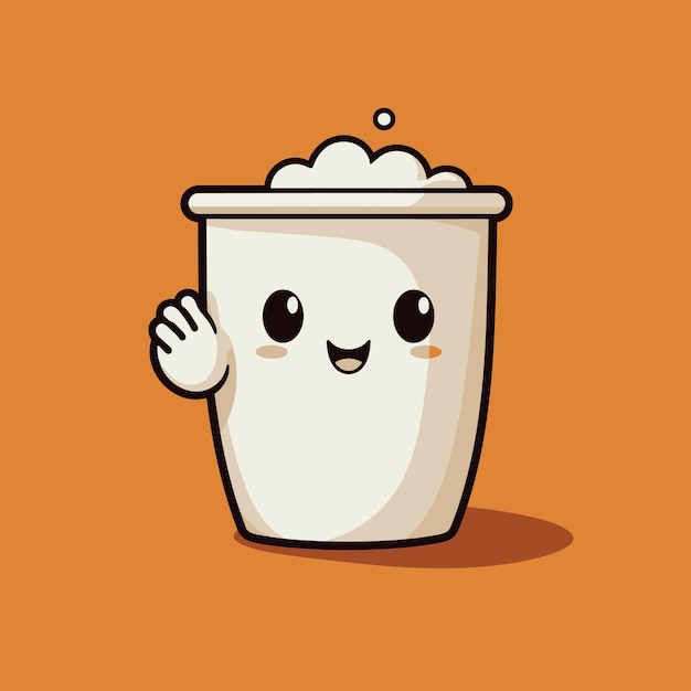 Vector cute ghost simple coffee vector