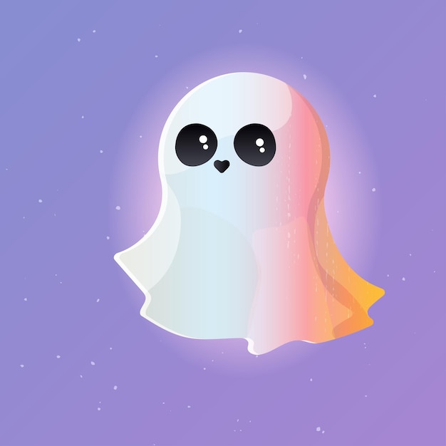 Vector cute ghost vector illustration halloween holidays childish