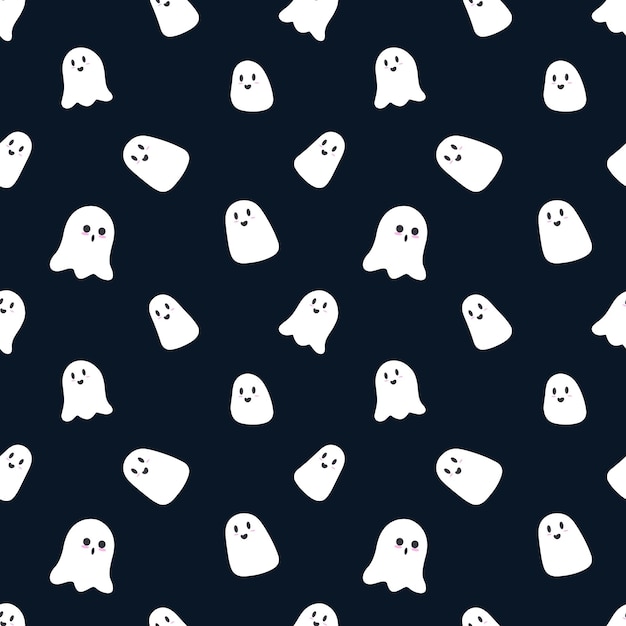 Premium Vector | Cute ghost vector seamless pattern design