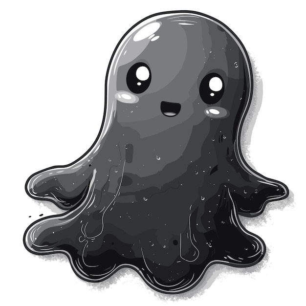 Cute ghost on a white background vector illustration eps