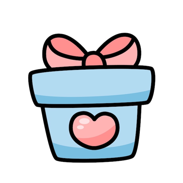 Vector cute gift box love illustration