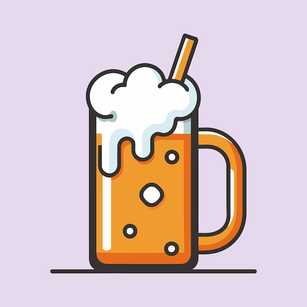 Cute Ginger beer simple minimalism flat color vector drawing illustration