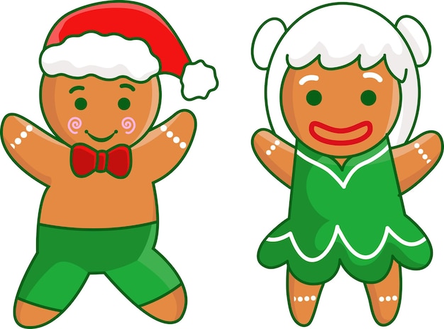 CUTE GINGERBREAD CHRISMAST VECTOR ILLUSTRATION