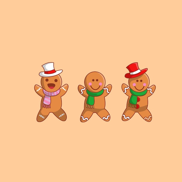 CUTE GINGERBREAD CHRISMAST VECTOR ILLUSTRATION