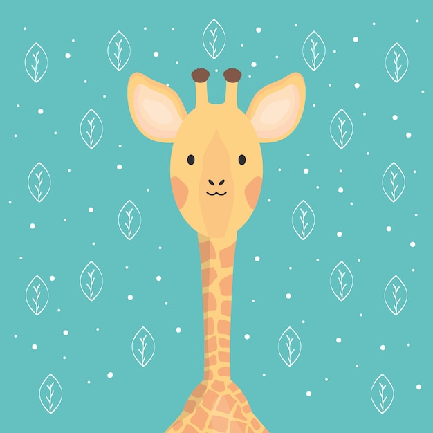 Vector cute giraffe adorable character