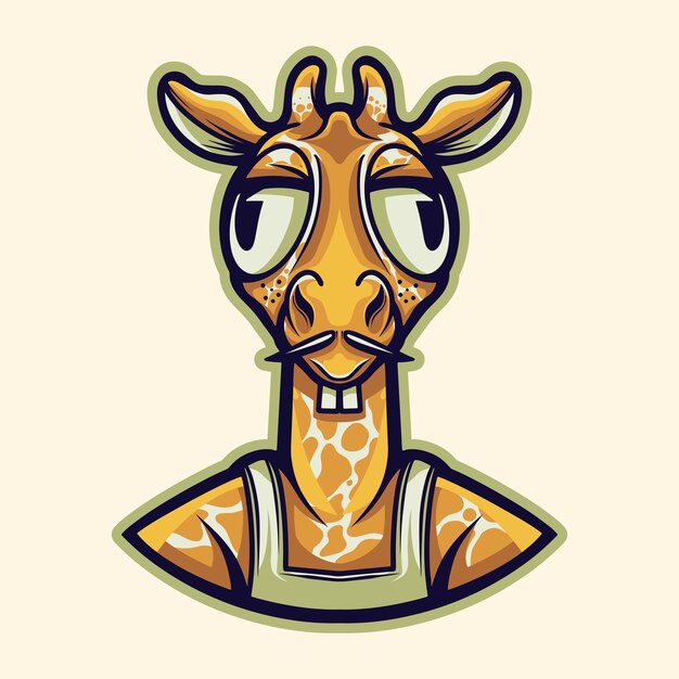 cute giraffe animal character vector