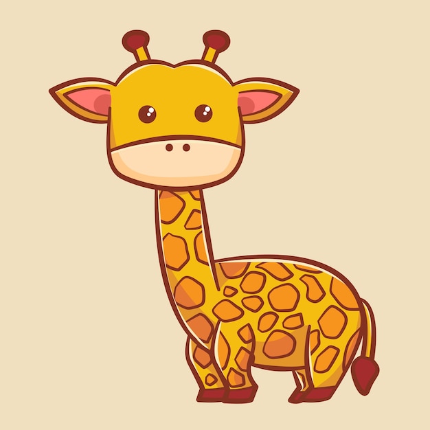 Vector cute giraffe cartoon character