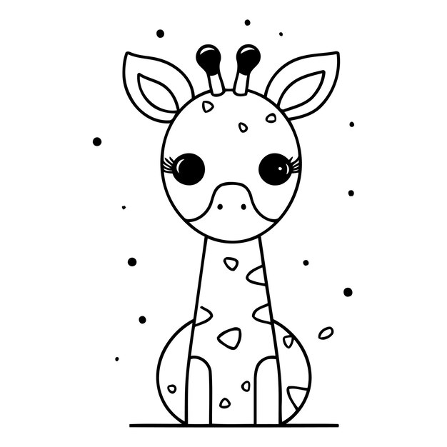милый жираф мультфильм векторный дизайн иллюстрация eps10 графика