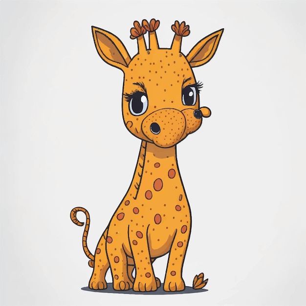Симпатичные мультфильм жирафа, изолированных на белом фоне