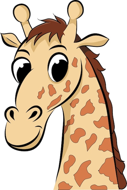 Cute giraffe cartoon vector illustration isolated on white