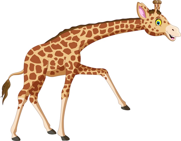 cute giraffe cartoon vector isolated