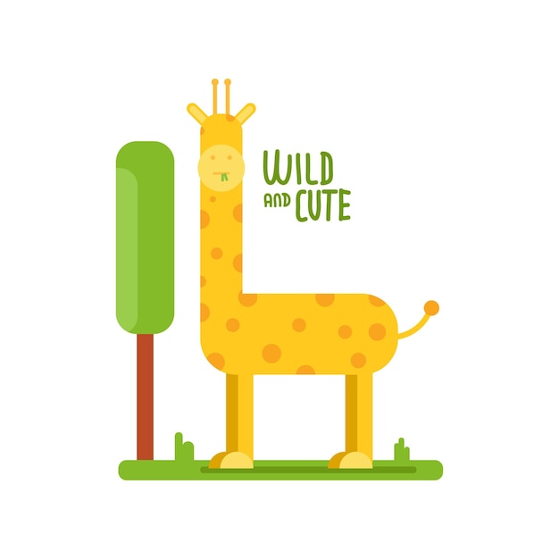 Cute giraffe in childish style Vector Illustration for T shirt design