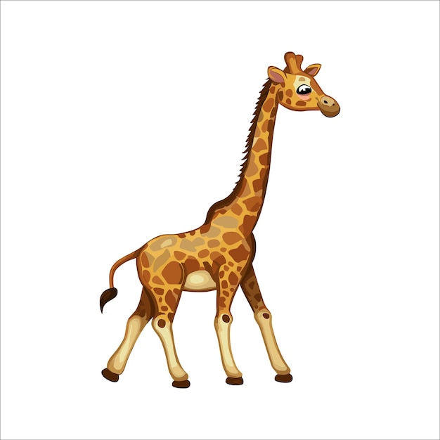 Милая векторная иллюстрация с клипартом жирафа