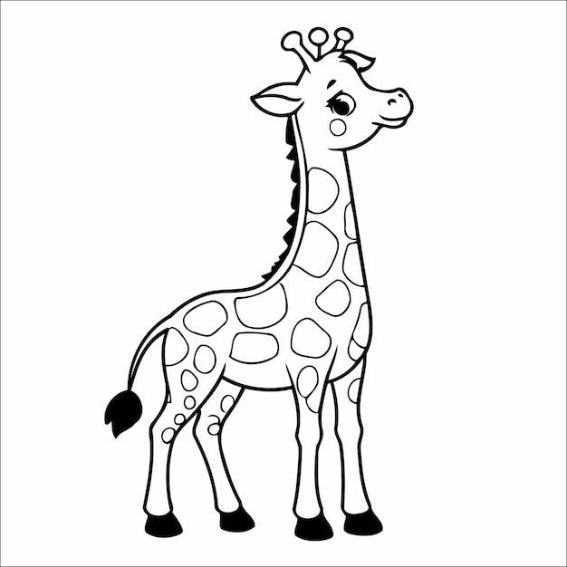 Cute Giraffe Coloring Book For Kids