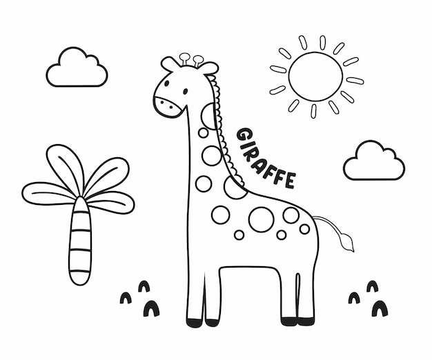 Cute Giraffe Coloring Page