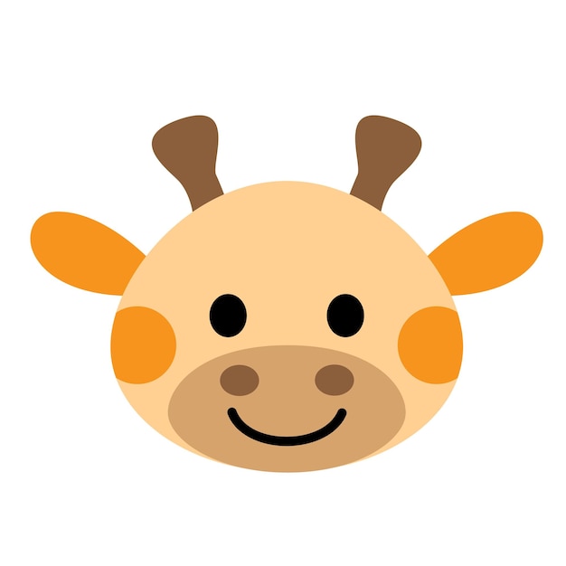 Vector cute giraffe head