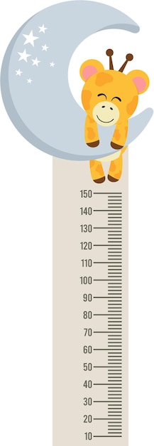 아기 성장 을 위해 달의 지배자 에 달려 있는 귀여운 지라프