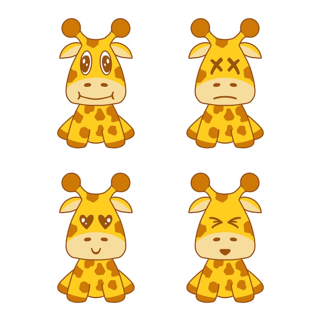 Vettore set carino giraffa