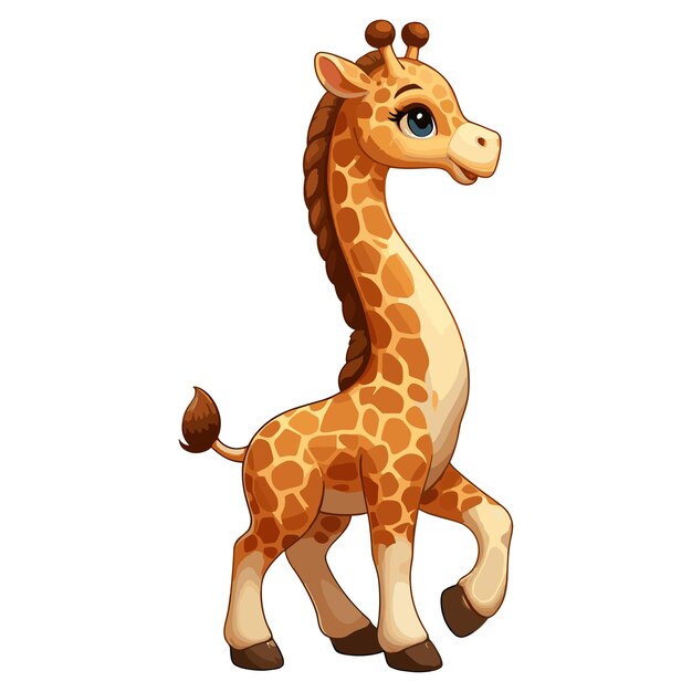 Vector cute giraffe vector cartoon illustration