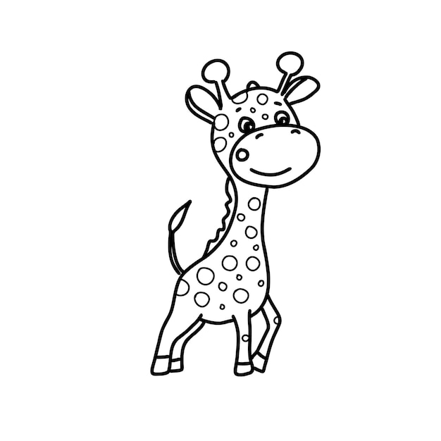 Vector cute giraffe vector illustration animal doodle icon isolated