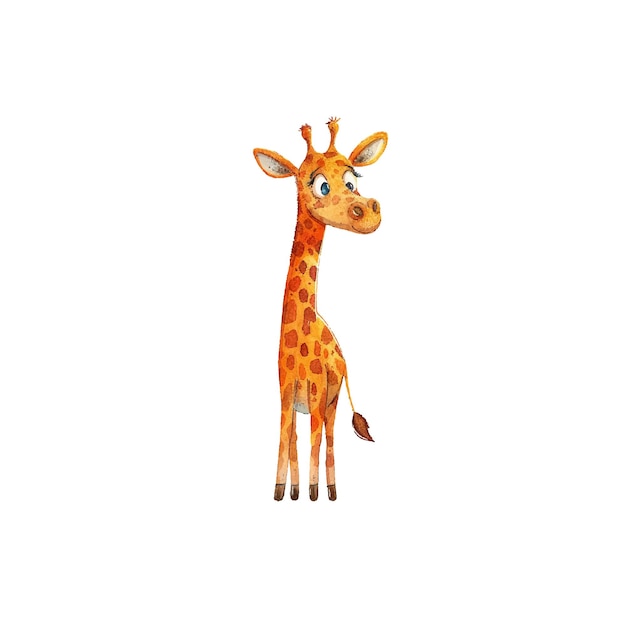 Vector cute giraffe vector illustration in watercolour stylex