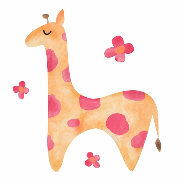 Elemento acquerello carino giraffa