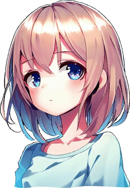 Cute girl anime manga art illustration