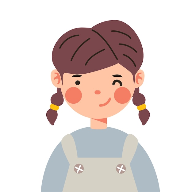 Cute girl avatar cartoon vector