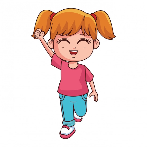 Cute girl body cartoon