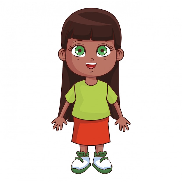 Vector cute girl body cartoon