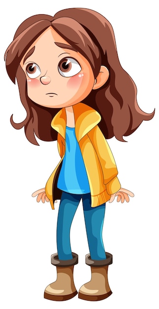 Vector cute girl cartoon character