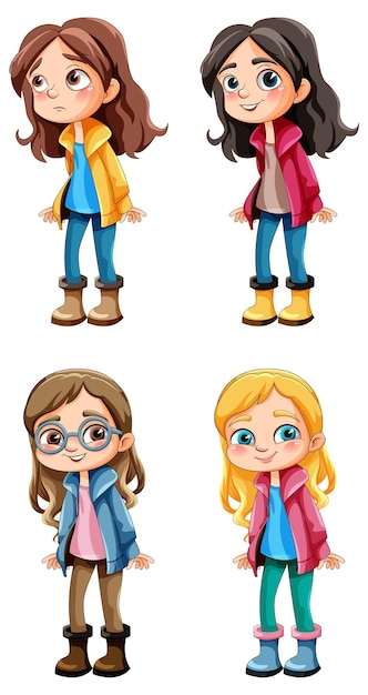 Cute girl cartoon character