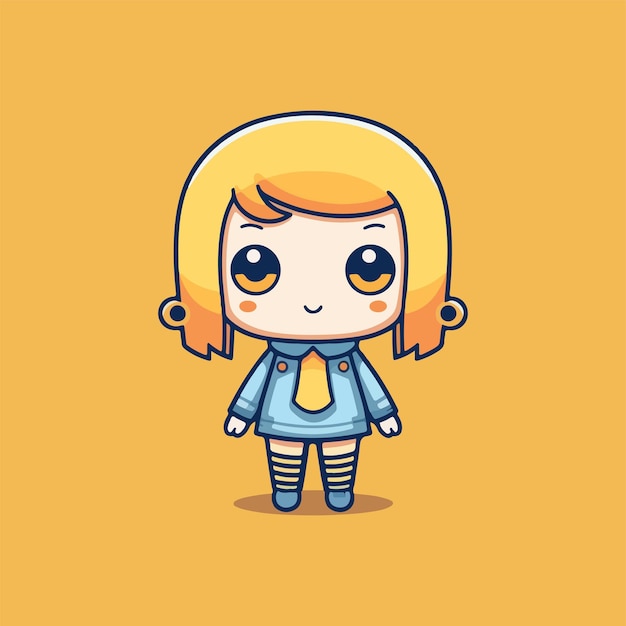 Cute Girl Cartoon Vector Illustration