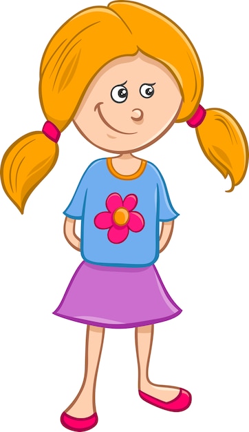 Vector cute girl cartoon