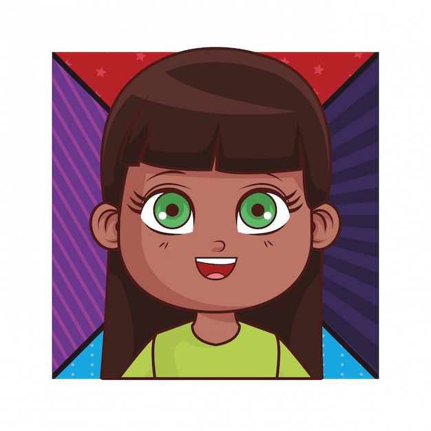 Vector cute girl cartoon