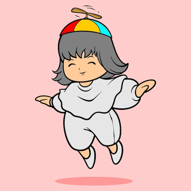 Vector cute girl cartoon