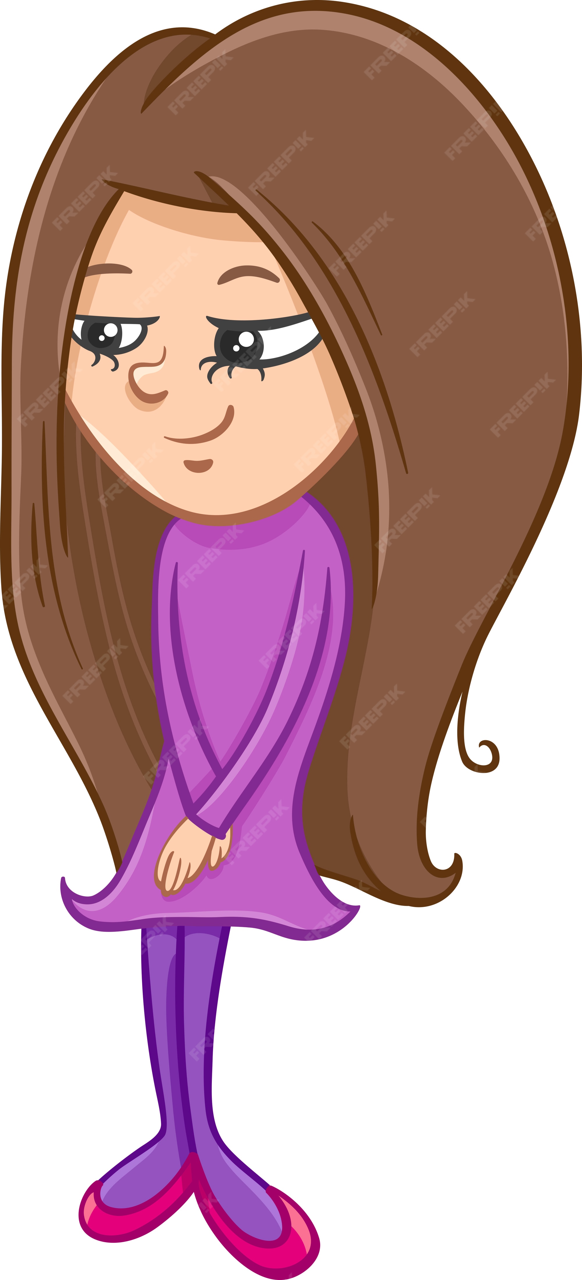 Cartoon Girl Long Hair Images - Free Download on Freepik
