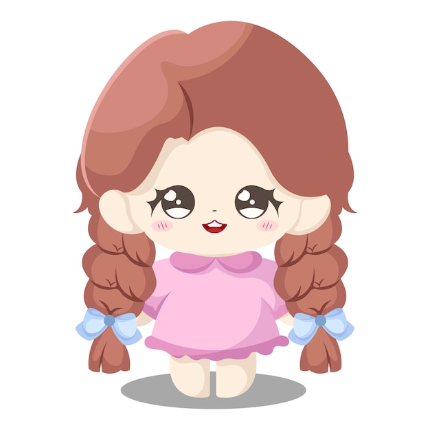 Vector cute girl character design illustration
