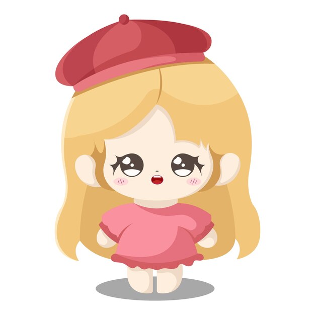 Vector cute girl character design illustration