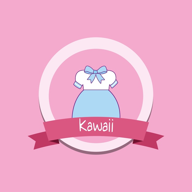 Ragazza carina vestiti stile kawaii con nastro