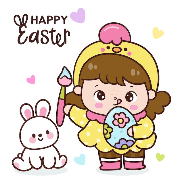 イースターバニー チキンコスチューム キャラクター カワイカード
