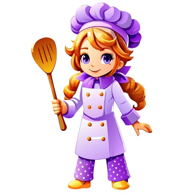 Cute girl kid chef